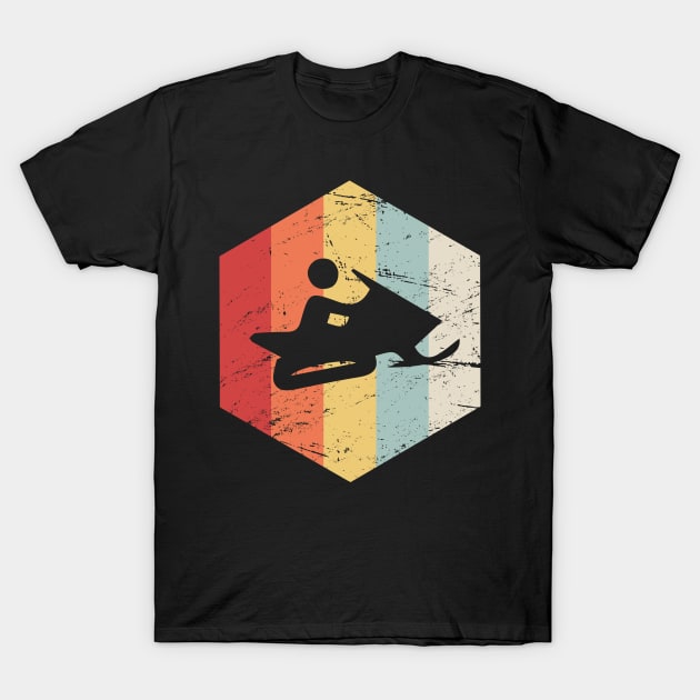 Retro Vintage Snowmobile Icon T-Shirt by MeatMan